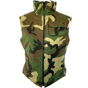 Vintage late 90s Y2k Triple 5 Soul New York Camouflage Rave Hip Hop Puffer Vest